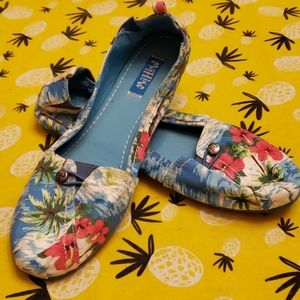Mad Love Hawaiian Tropical  Slip On Flats